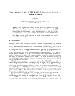 Experimental Study of DIGIPASS GO3 and the Security of