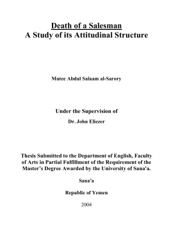 Death of a Salesman A Study of its Attitudinal Structure