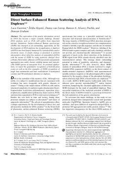 Direct Surface-Enhanced Raman Scattering Analysis of DNA