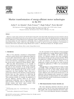 Market transformation of energy-efficient motor technologies in the EU