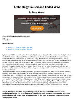 Technology Caused and Ended WWI