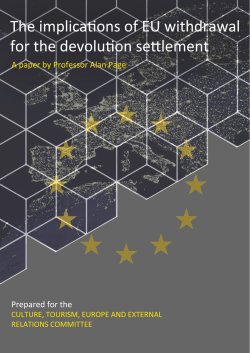 implications of EU withdrawal for the devolution settlement