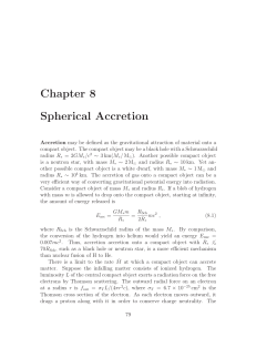 Chapter 8 Spherical Accretion