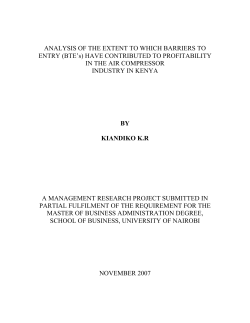 ANALYSIS OF THE EXTENT TO WHICH BARRIERS TO ENTRY