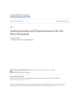 Authoritarianism and Destructiveness in the Tea Party Movement