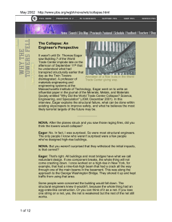 The Collapse: An Engineer`s Perspective - Thomas W. Eagar