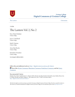The Lantern Vol. 2, No. 2 - Digital Commons @ Ursinus College