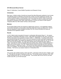 2012 Moose Harvest Report