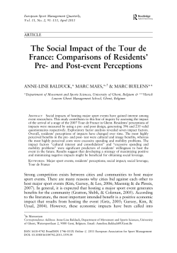 The Social Impact of the Tour de France: Comparisons of Residents