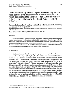 Characterisation by `H-n.m.r. spectroscopy of oligosaccha
