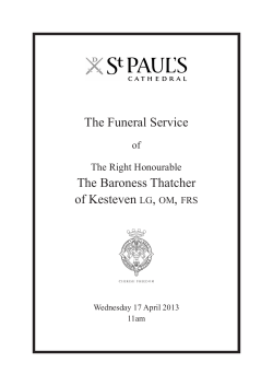 Order of Service - St Paul`s Cathedral