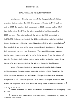 A History of Montgomery County, Texas, Chapter VII