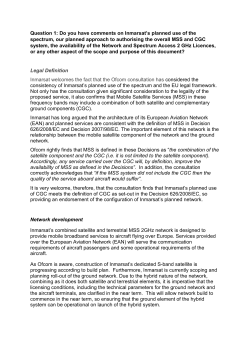 Question 1: Do you have comments on Inmarsat`s planned