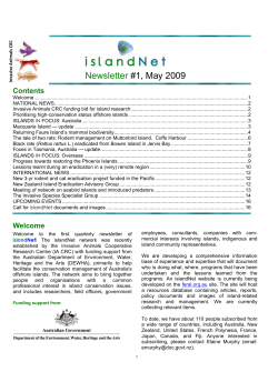 islandNet Newsletter 1, May 2009