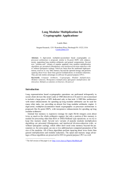 Long Modular Multiplication for Cryptographic Applications