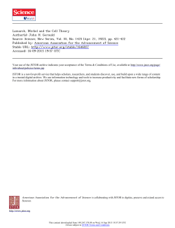 Lamarck, Mirbel and the Cell Theory Author(s): John H. Gerould