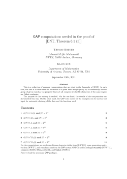 GAP computations needed in the proof of