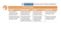 DELIVERY OF INSTRUCTION RUBRIC