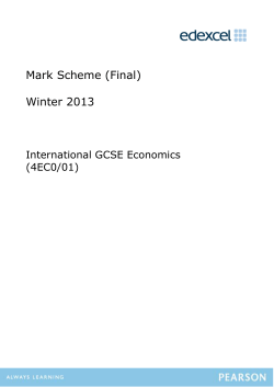 Mark scheme - Paper 1 - January 2013 - Edexcel