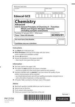 January 2013 - 6CH05 - Question paper-Unit 5 - General