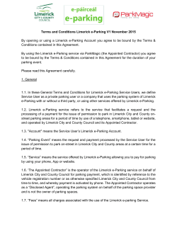 Terms and Conditions Limerick e-Parking V1 November 2015 By