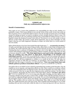 ACIM Edmonton - Sarah`s Reflections