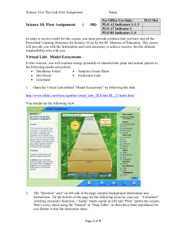 Science 10: First Assignment ( /88) Virtual Lab