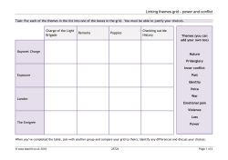Linking themes grid - power and conflict