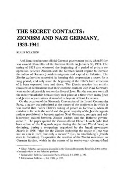 The Secret Contacts - Zionism and Nazi Germany, 1933