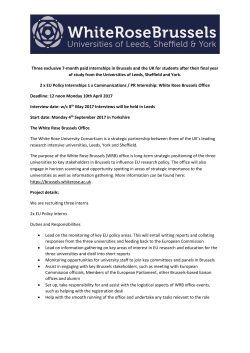 Job description &ndash; Interns 2017