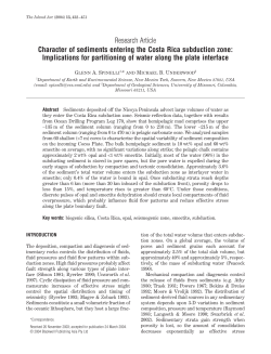 Research Article Character of sediments entering the Costa Rica
