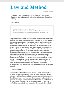 Discovery and Justification of Judicial Decisions: Towards More