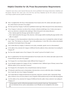 Helpful Checklist for UIL Prose Documentation Requirements
