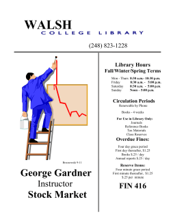 Fin 416 - Walsh College