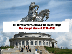 CH 11 Pastoral Peoples on the Global Stage The Mongol