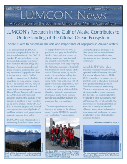 LUMCON`s Research in the Gulf of Alaska Contributes to