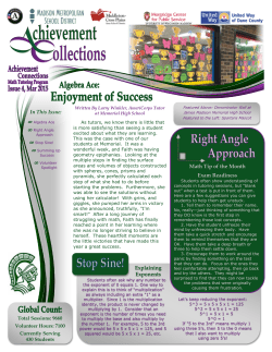 Explaining Exponents In This Issue: Math Tip of the