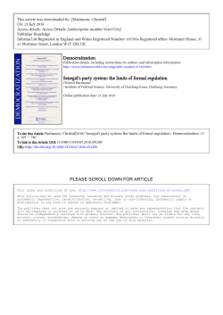 Democratization Senegal`s party system: the limits of formal regulation