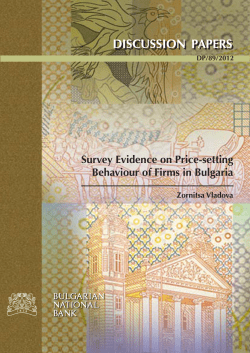 Survey Evidence on Price-setting Behaviour of Firms in Bulgaria