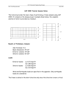 SAP 2000 Tutorial Session Notes