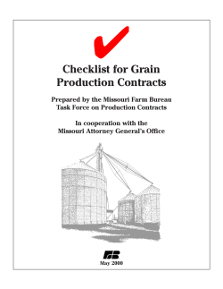 Checklist for Grain Production Contracts