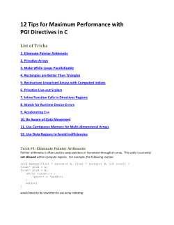 12 Tips for Maximum Performance with PGI Directives in C