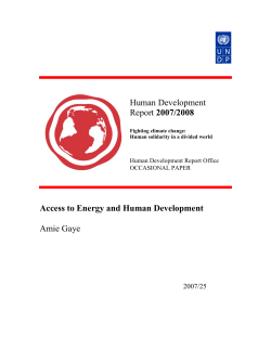 Access to Energy and Human Development