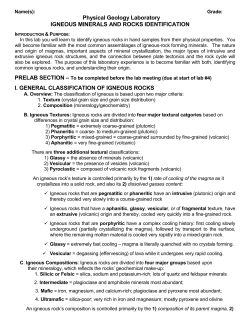 Igneous Rocks Lab - geoscirocks home page