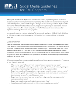 Social Media Guidelines for PMI Chapters