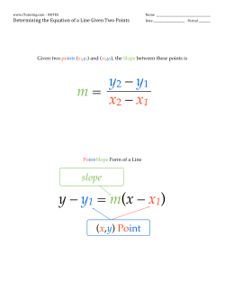 x2 – x1 m = y2 – y1 y – y1 = m(x – x1)