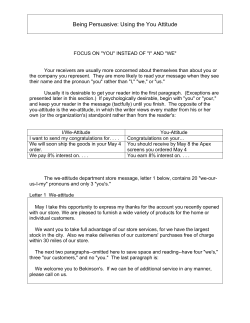 Being Persuasive: Using the You Attitude