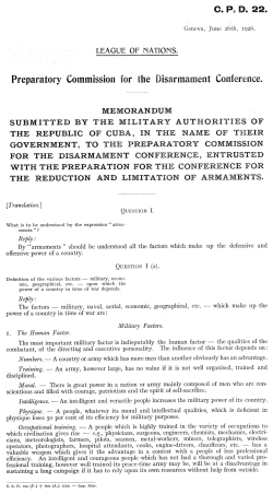Preparatory Commission for the Disarmament Conference.
