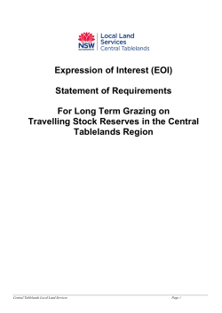 Statement of Requirements - Central Tablelands Local Land Services