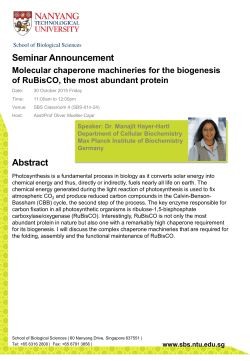 Seminar Announcement Abstract - Institute of Molecular and Cell